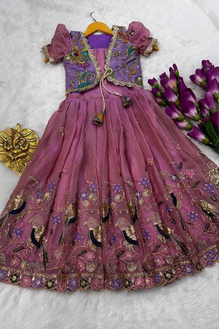 kids koti gown silk Wholesale kids apparel